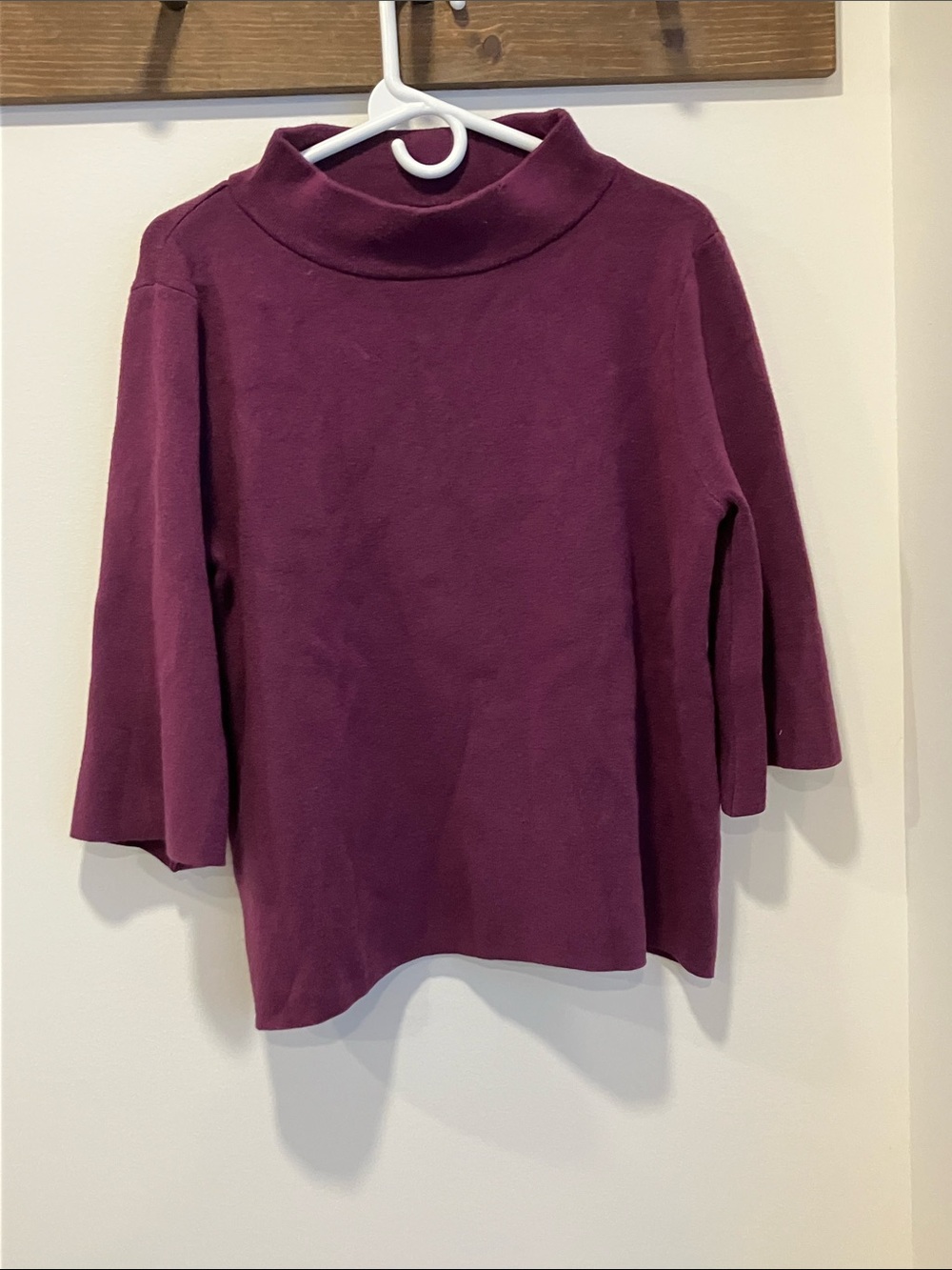 Women's Cowl Neck Sweater Top in Plum